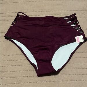 New PINK Victoria's Secret Dark Purple Bikini Bottoms